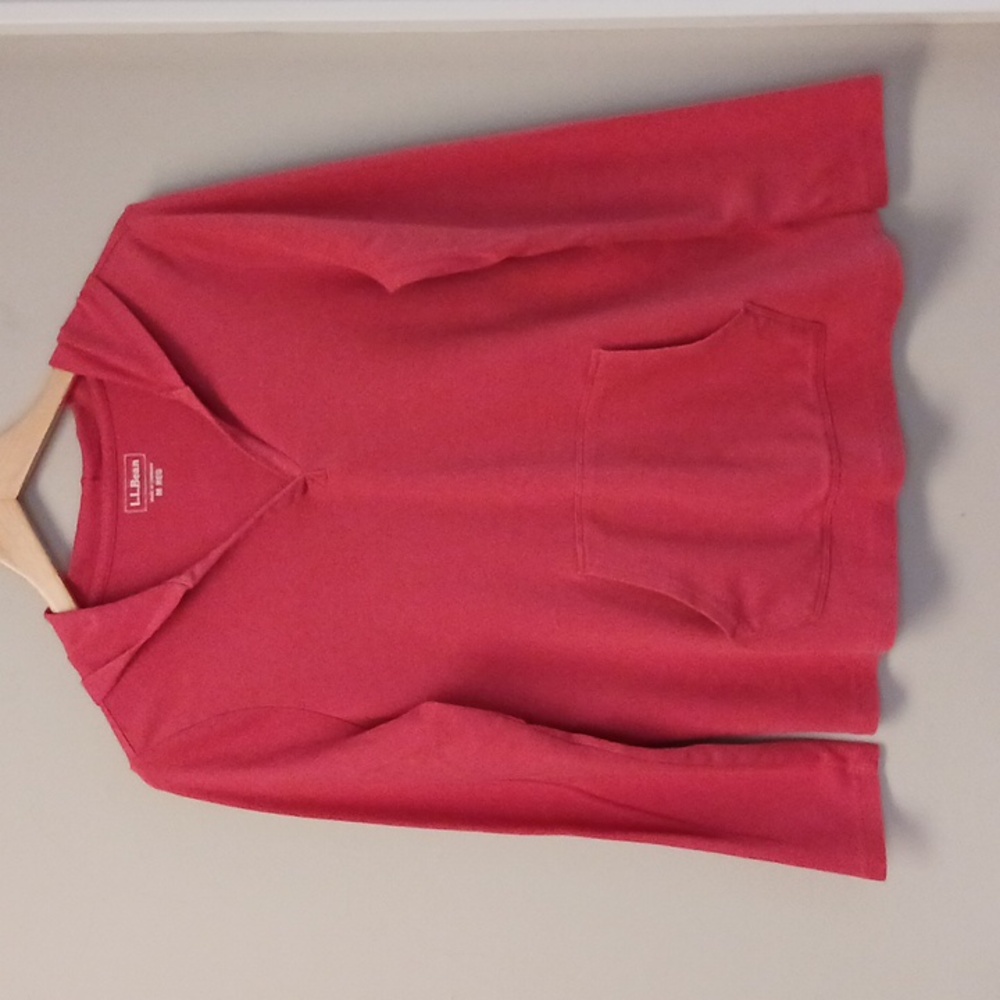 L.L Bean Pullover Cotton Hoodie Top Coral/Pink Size M